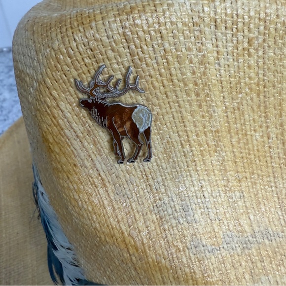 Tomy Sombreros Elegante | Vintage Western Cowboy Hat w/Blue Feather Band, OS